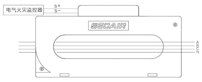 J-SCM41(250)剩余電流式<a href=http://www.aecttx.com/dianqihuozai/ target=_blank class=infotextkey>電氣火災監(jiān)控</a>探測器接線圖