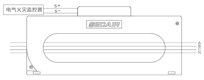 J-SCM41(400)剩余電流式<a href=http://www.aecttx.com/dianqihuozai/ target=_blank class=infotextkey>電氣火災監(jiān)控</a>探測器接線圖